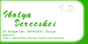 ibolya derecskei business card